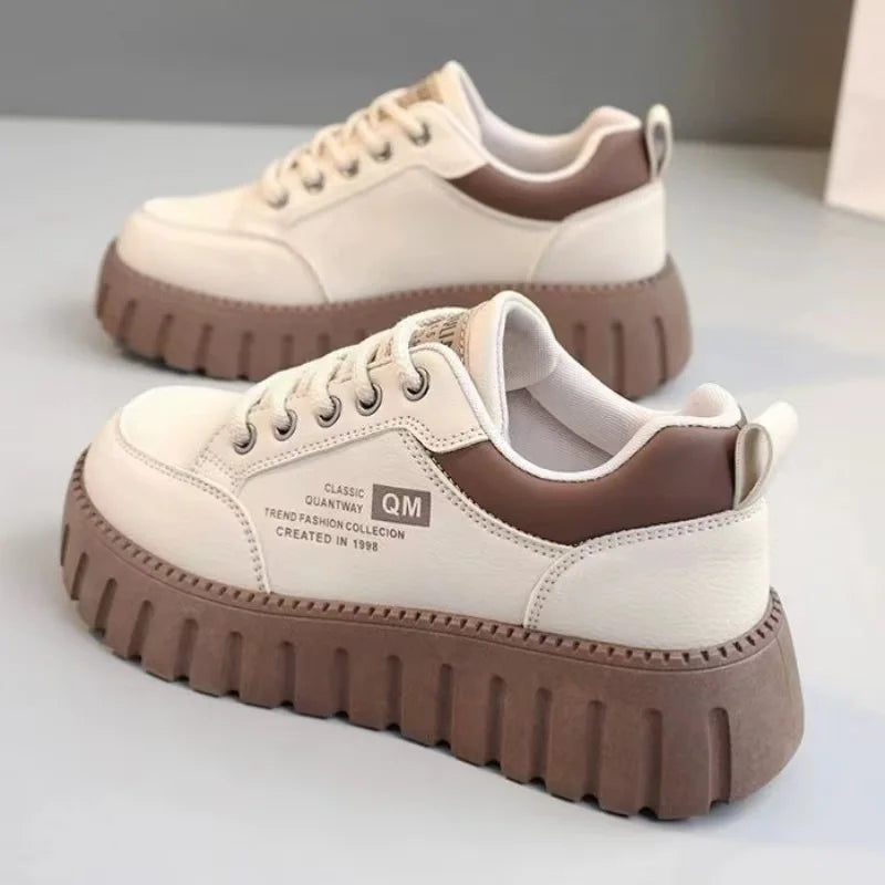 Little White Shoes 2024 – Women’s Casual Spring/Summer Elevated Thick Sole Student Shoes