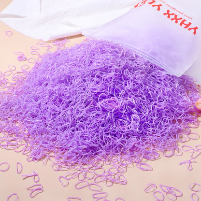 500/1000/2000PCS Colorful Disposable Rubber Hair Ties – Ponytail Holders for Girls & Kids Hair Accessories