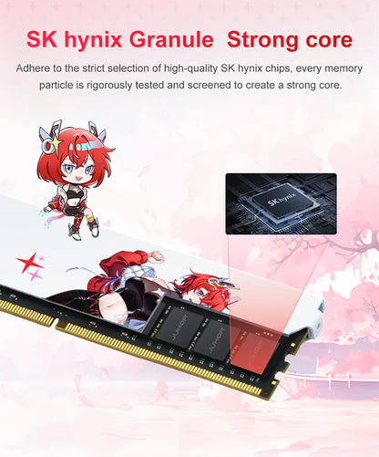 JUHOR DDR4 Gaming RAM – 8GB/16GB 3200MHz-3600MHz Desktop Memory Kit (8GX2/16GX2)