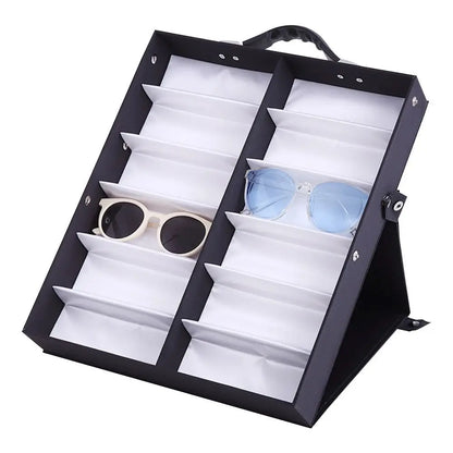 12-Slot Glasses Tray – Sunglasses and Eyeglass Organizer Display Case Holder