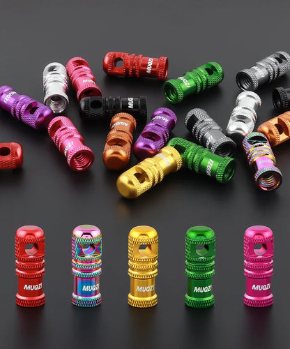 MUQZI 2/4PCS Presta Valve Caps with Core Remover — MTB Tubeless Tire Valve Stem Accessories
