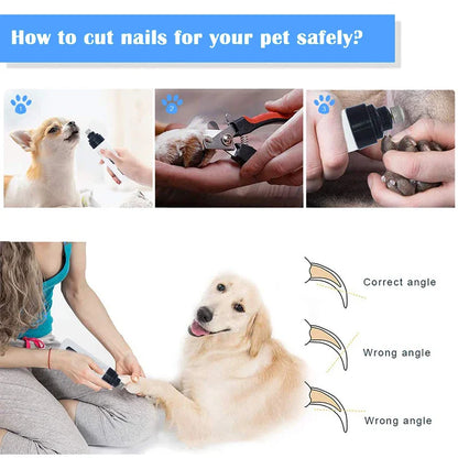Painless USB Charging Dog Nail Grinder – Rechargeable Electric Pet Nail Clippers for Quiet Grooming of Dog & Cat Paws