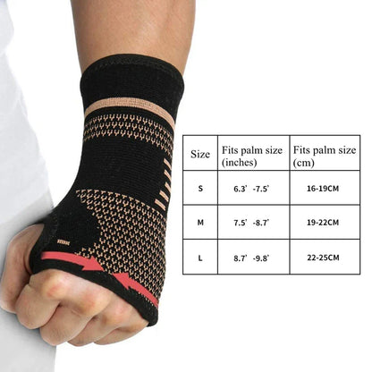 1PCS Copper Compression Gloves - Sports Wrist Guard Arthritis Gloves for Elastic Palm Brace, Fitness Wrist Support Wristband