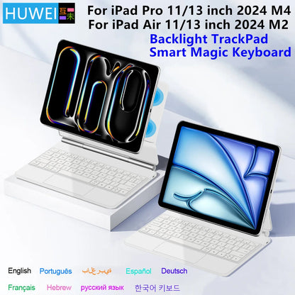 Backlight Magic Keyboard Case for iPad Pro 11/13 & iPad Air 11/13 Inch (2024) – M4/M2 Smart Folio Cover