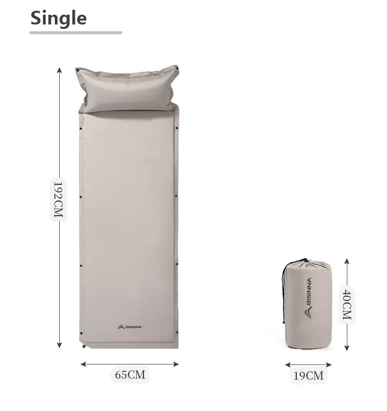 BSWolf Thick Self-Inflating Outdoor Mattress - Spliced Inflatable Camping Mat for Tent Use
