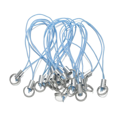 20/50pcs Polyester Lanyard Cord - Double Jump Ring Rope for Keychains, Phone Straps, DIY Crafts & Jewelry Making