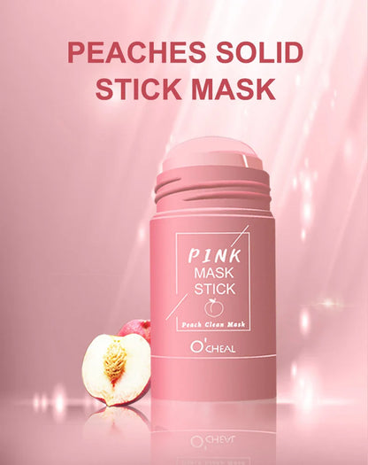 Green Tea & Honey Peach Facial Mask Stick – Pore Cleansing, Moisturizing & Charcoal Mud Mask