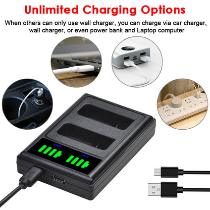 EN-EL14/EN-EL14a Battery Charger – Compatible with Nikon D5200, D3100, D3200, D5100, P7000 Series
