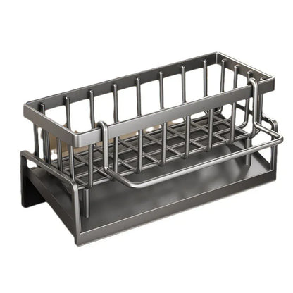 Kitchen Sink Drain Rack Organizer – ABS Plastic Self-Draining Shelf for Soap, Sponge, Dishcloth and Towel Storage
