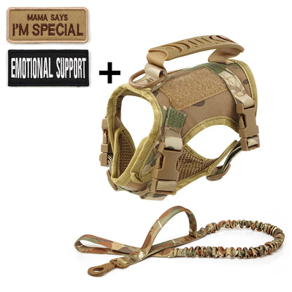 Tactical Cat & Small Dog Harness — Adjustable Puppy Vest with Leash, Handle, and 2 Patches for Training & Outdoor Use