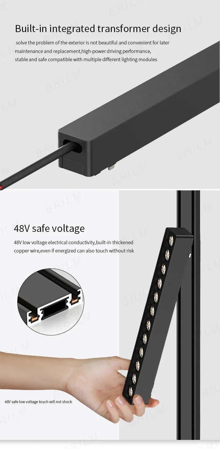 Ultra-Thin 6mm Magnetic Track Light – Dimmable LED Spot Lamp with Smart Tuya Zigbee Gateway