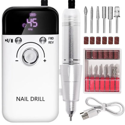 45000RPM Electric Nail Drill – Professional Rechargeable Nail File for Gel Nails, Portable Manicure Tool