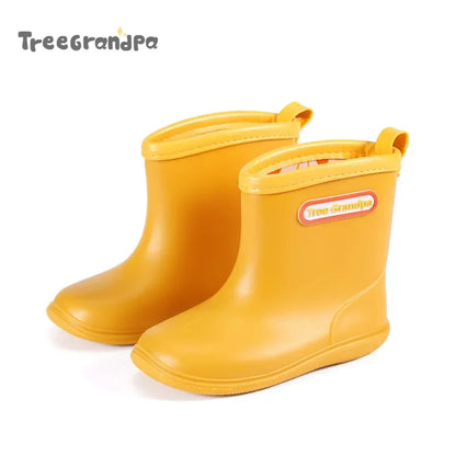Kids Rain Boots – Waterproof PVC Anti-Slip Mid-Calf Shoes for Boys & Girls