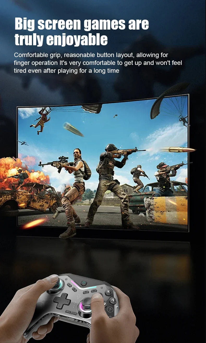 CM-619 Wireless Game Controller — Dual Motor, Dazzling Light, Compatible with iOS, Android & PC
