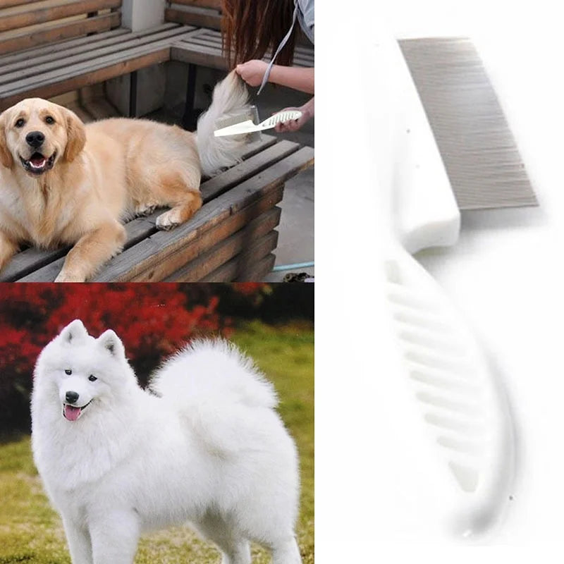 Stainless Steel Comfort Flea Hair Grooming Comb - Home Pet Animal Care Comb for Cat Dog - Protect Your Pet from Fleas
