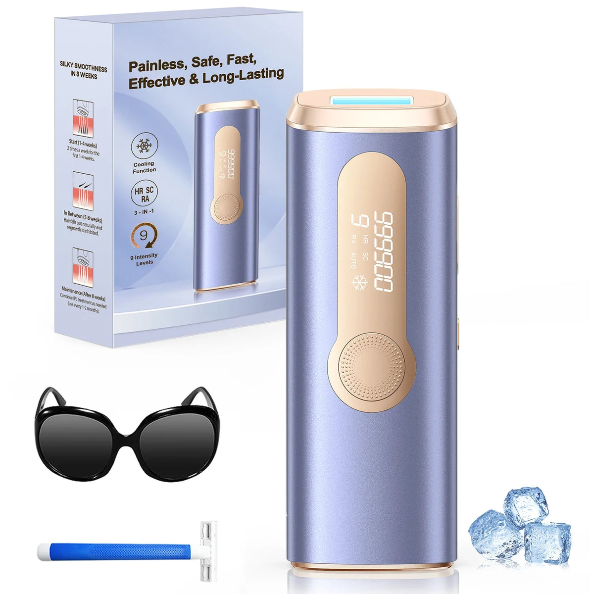990000 Flash Laser IPL Hair Removal Machine – Painless Permanent Body & Facial Epilator for Men & Women | Bikini, Underarm & Full Body At-Home Hair Remover Device