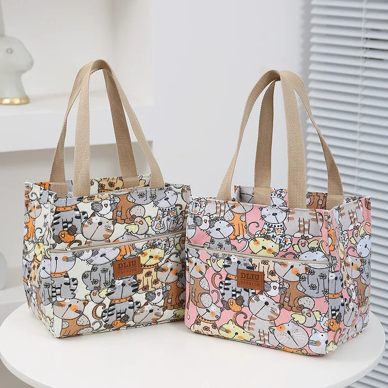 Cute Cartoon Insulated Lunch Bag – Large Capacity Bento Cooler for School, Work & Travel