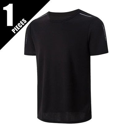 Men’s Summer Quick-Dry Sports T-Shirt – Printed Short Sleeve Loose Fit Athletic Running & Fitness Top for Teens and Adults