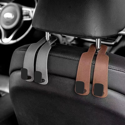Car Headrest Hooks for Bags – Seat Back Organizer Holder Clips for Auto Storage and Fastening