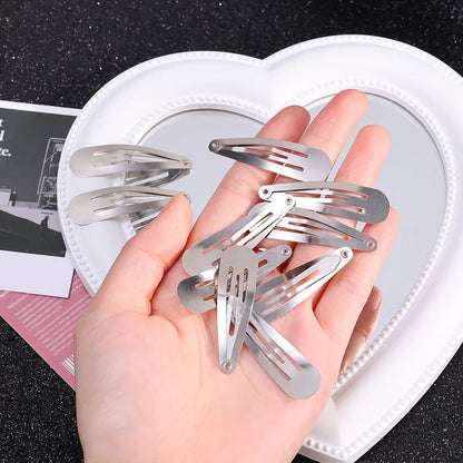 2/20PCS Silver Metal BB Hair Clips – Y2K Punk Drop-Shaped Hairpins for Girls DIY Hair Accessories & Jewelry Making
