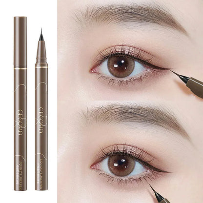 Ultra-Thin Eyeliner Pen — Black & Brown Waterproof Eyelash Liner for Silkworm Eye Makeup, Long-Lasting Smooth Pencil