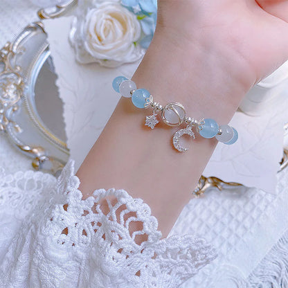 Starry Cat’s Eye Stone Bracelet for Women – Grey Moonlight Crystal Star Moon Design Fashion Jewelry Gift