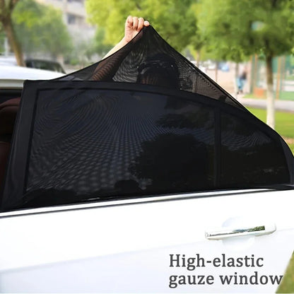 2PCS Car Window Mesh Sunshade Net Set – Mosquito Proof Sun Visor Covers, Universal Automotive Interior Window Protection Accessories