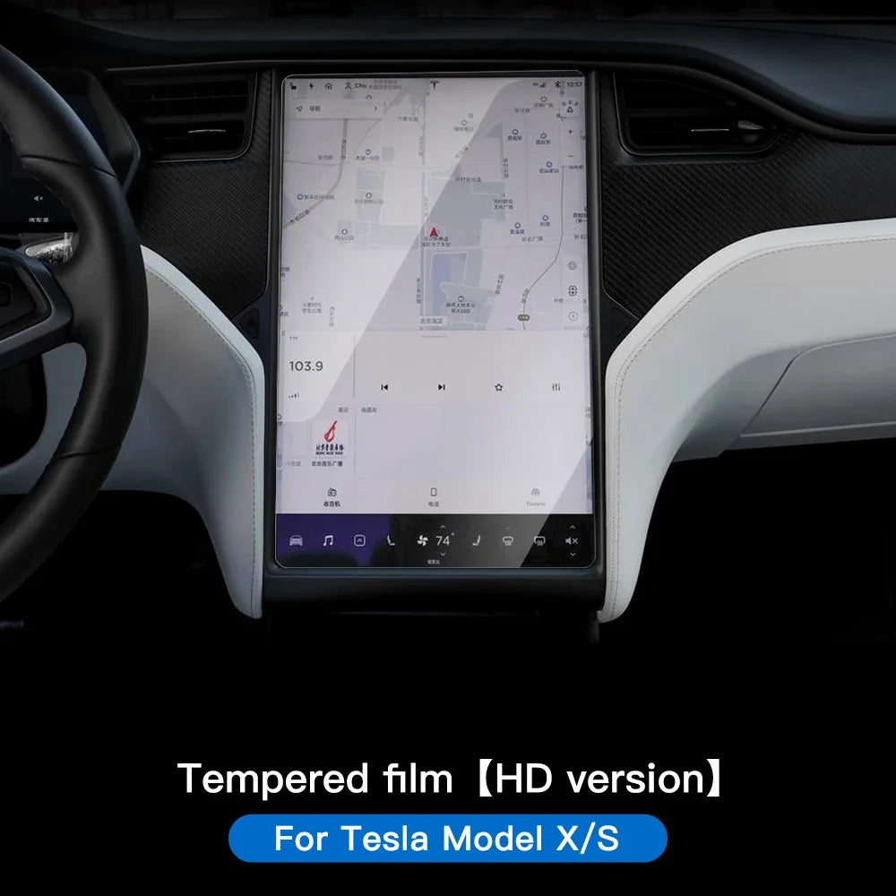 YZ Tempered Glass Screen Protector for Tesla Model 3 Y X 2021-2023 – HD Center Control Protection Film Accessory