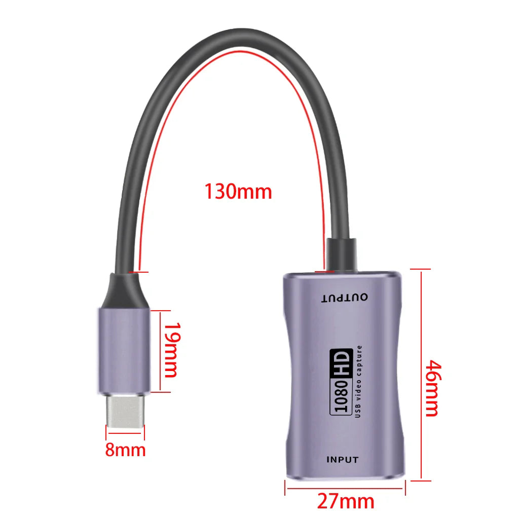 Mini to HDMI-Compatible Adapter Cable - 4K Video Capture Card for Phone, Tablet, Projector, Camcorder, DSLR Camera, Vlog Filmmaker
