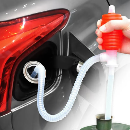 Manual Fuel Pump for Car & Truck - Gasoline, Diesel Transfer Siphon Pump with Funnel & Suction Cup