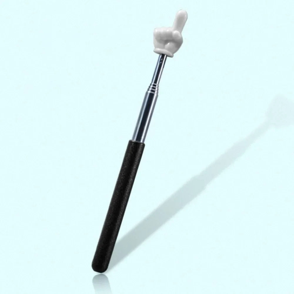 Stainless Steel Telescopic Teaching Pointer – Finger-Design Reading & Presentation Stick for School & Office Supplies