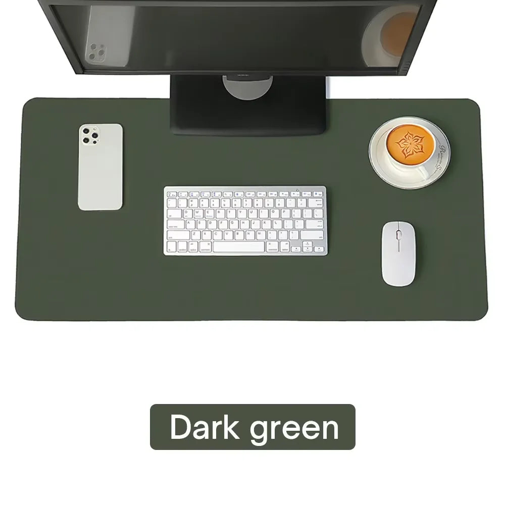 Large PU Leather Desk Protector Mat — Waterproof Non-Slip Mouse & Keyboard Pad