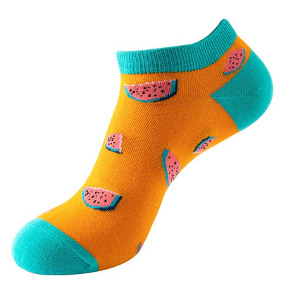 Combed Cotton Ankle Socks for Men & Women - Funny Beer, Fruit & Food Novelty Low Cut Socks (EU 38-43)