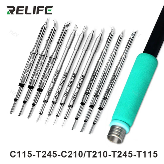 RELIFE Super Fine Soldering Tips C210 C245 C115 – Professional Iron Tips for GVM T210 T115 Stations