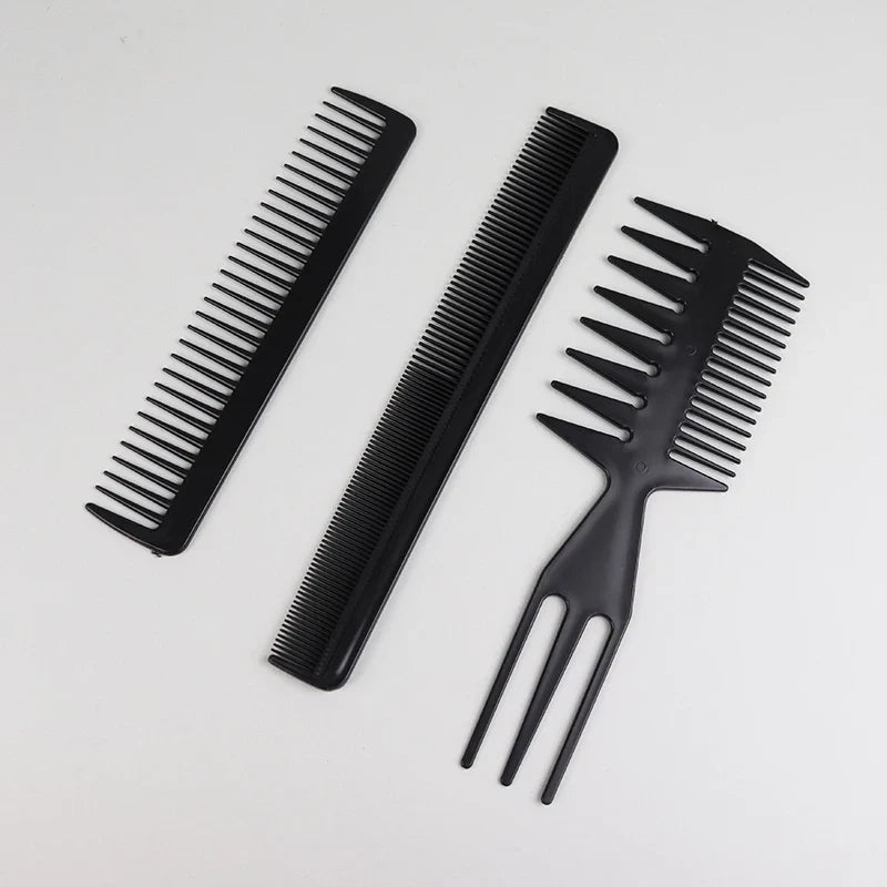 10pcs Black Hair Comb Set – 10 Different Designs, Multifunctional Anti-Static Hair Care Combs