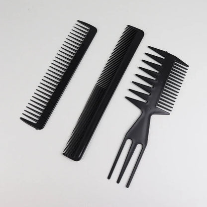 10pcs Black Hair Comb Set – 10 Different Designs, Multifunctional Anti-Static Hair Care Combs