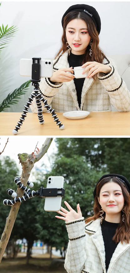 Octopus Flexible Tripod Stand for Smartphone & DSLR Camera – Foldable Desktop Tripod in 4 Sizes