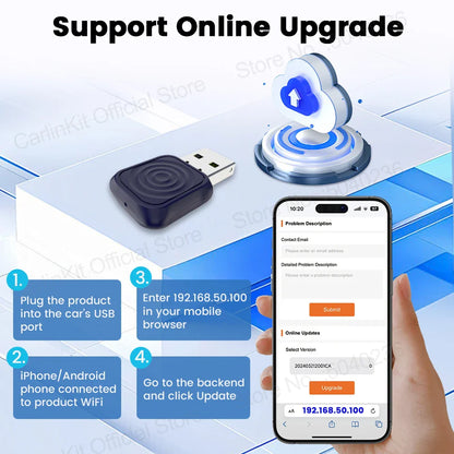 CarlinKit 5.0 Mini Ultra Wireless CarPlay & Android Auto Adapter – Plug & Play OEM Car Upgrade with WiFi & Bluetooth Auto Connection