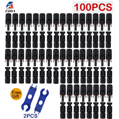 DC Solar Connector Kit 1000V 30A – IP67 Waterproof PV/MC Cable Connectors (5–200 Pcs, 2.5/4/6mm²)