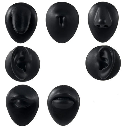 Soft Silicone 1:1 Simulation Body Piercing Practice Model – Ear, Nose, Navel & Nipple Display Stand for Jewelry Training & Teaching Accessories