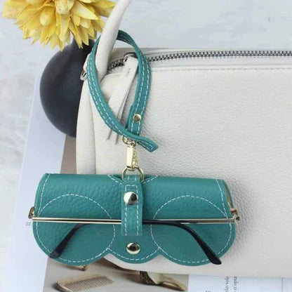New PU Sunglasses Bag | Portable Eyeglass Case | Cute Protection Cover | Simple Eyeglass Clip Pendant