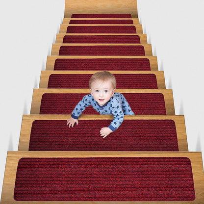 20x76cm Soft Stair Mat – Self-Adhesive Non-Slip Water Absorption Carpet Protector, Variety Pattern Rug for Stairs