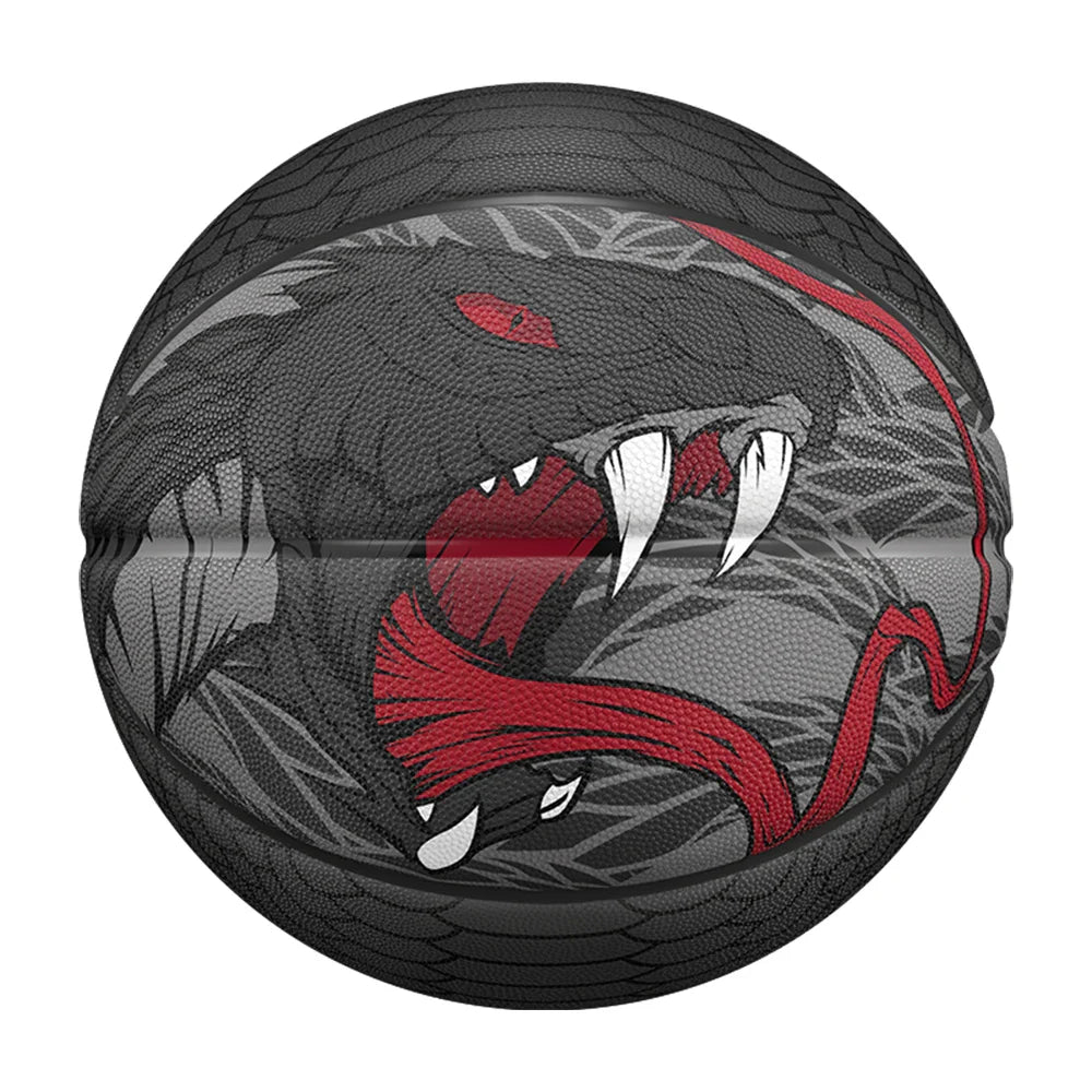 Black Size 7 Dendroaspis Polylepis Basketball – Official Outdoor Training Ball with Pump & Needle