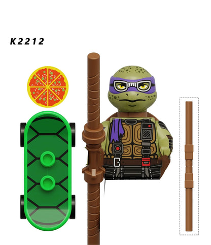 KDL831 Mini Action Figure Building Blocks – Leo, Raph & Don Weapons Movie Bricks MOC DIY Toys for Kids