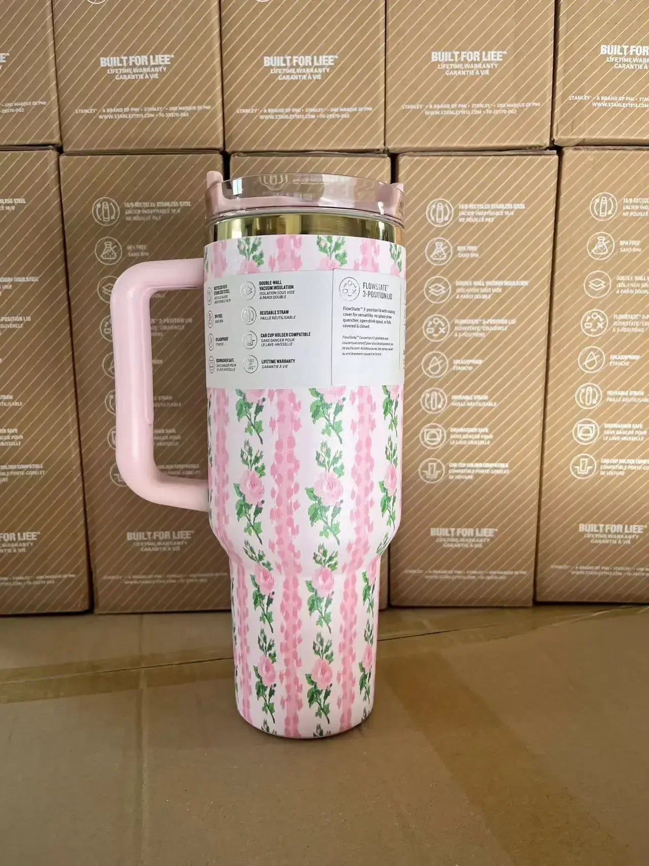2025 New Stainless Steel Travel Mug with Handle & Straw Lid – 30oz/40oz Vacuum Insulated, Double Wall Thermal Iced Cup