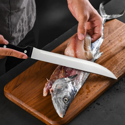 15-Piece Chef Knife Set – Stainless Steel Kitchen Knives with Scissors, Sharpening Rod & Solid Wood Block