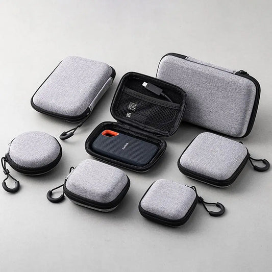 Mini EVA Storage Bag — Zipper Carrying Pouch for AirPods, Earphones, Phone, Charging Cables & Digital Accessories
