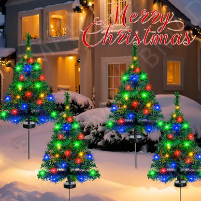 Outdoor Solar Christmas Tree Lights - Waterproof LED Garden Lamps for Lawn, Patio & Landscape Decor