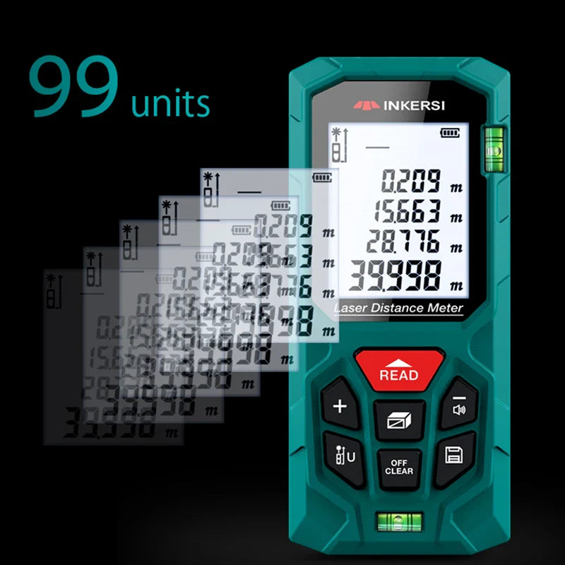 INKERSI Laser Rangefinder Digital Tape Measure 40M/70M/120M High Precision Distance Meter