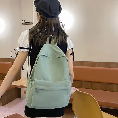 Simple Solid Color Casual Backpack | Lightweight Multifunctional Bag for School & Travel